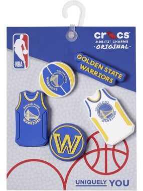 CROCS Golden State Warriors Blue Yellow White Jibbitz Charm Set